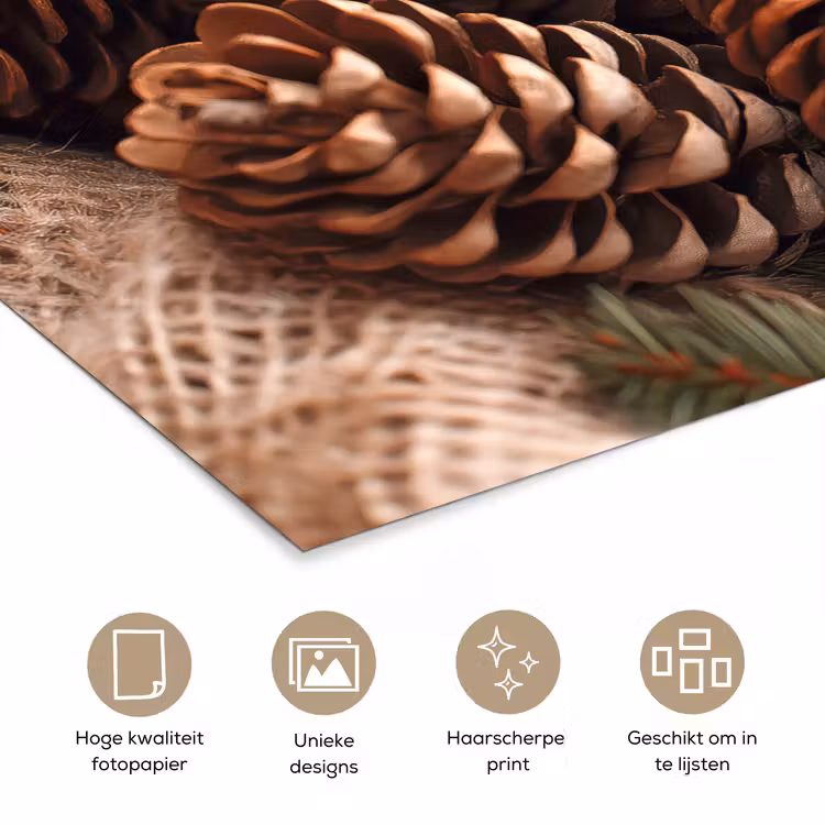 Poster - Dennenappels - Boom - Winter - Natuur - Bruin — 5