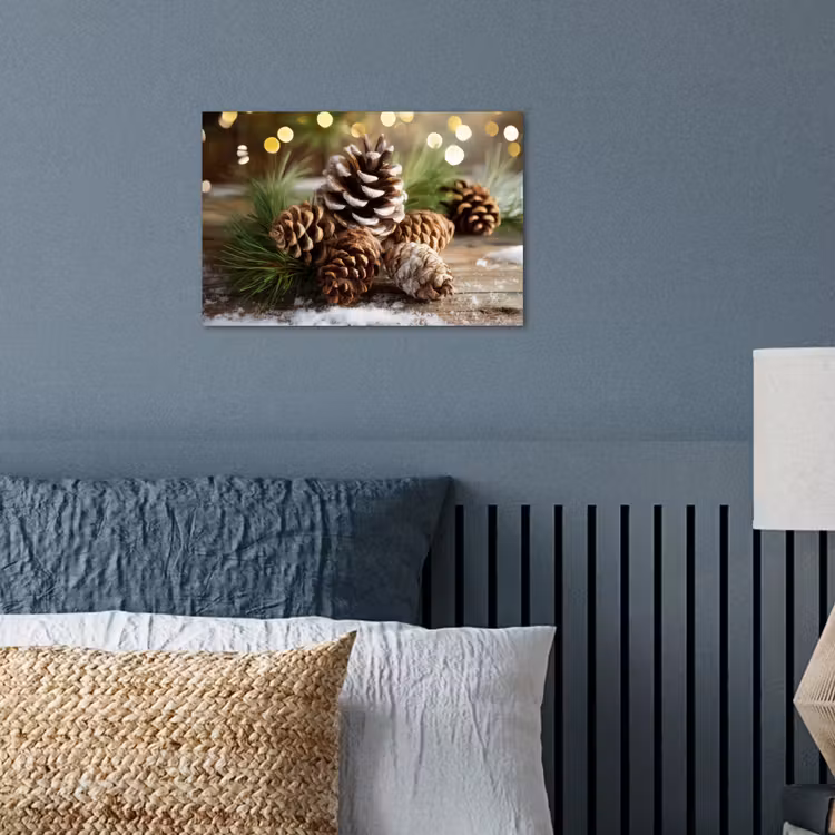 Poster - Dennenappels - Kerstsfeer - Bruin - Groen — 3