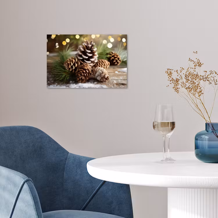 Poster - Dennenappels - Kerstsfeer - Bruin - Groen — 4