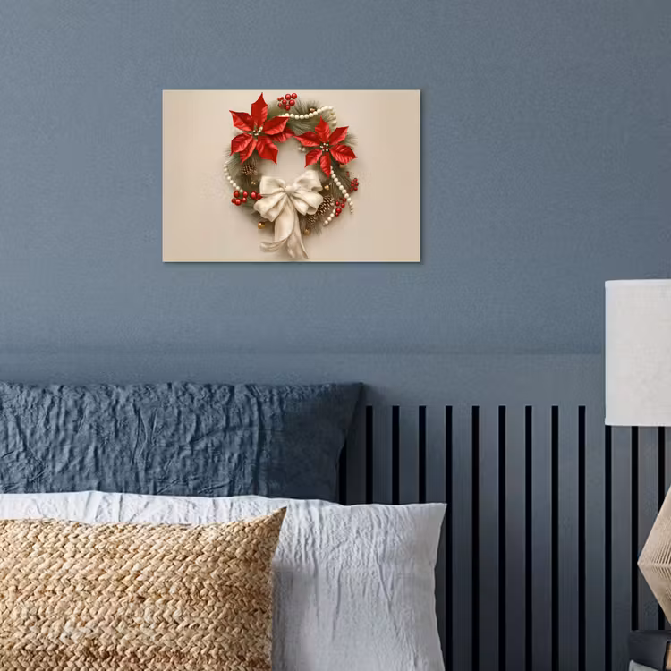 Poster - Deurkrans - Strik - Kerst - Rood - Groen — 3
