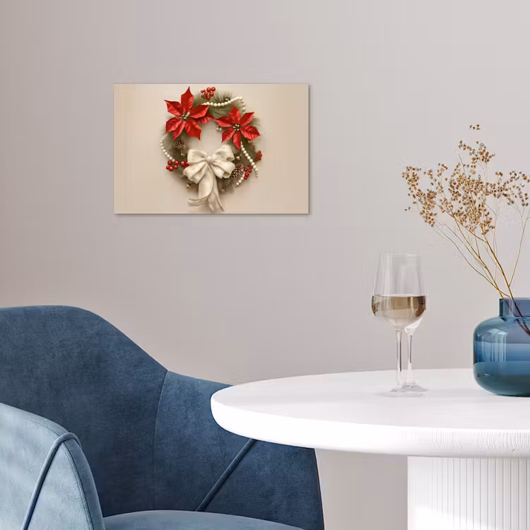 Poster - Deurkrans - Strik - Kerst - Rood - Groen — 4