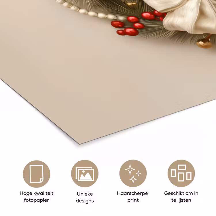 Poster - Deurkrans - Strik - Kerst - Rood - Groen — 5