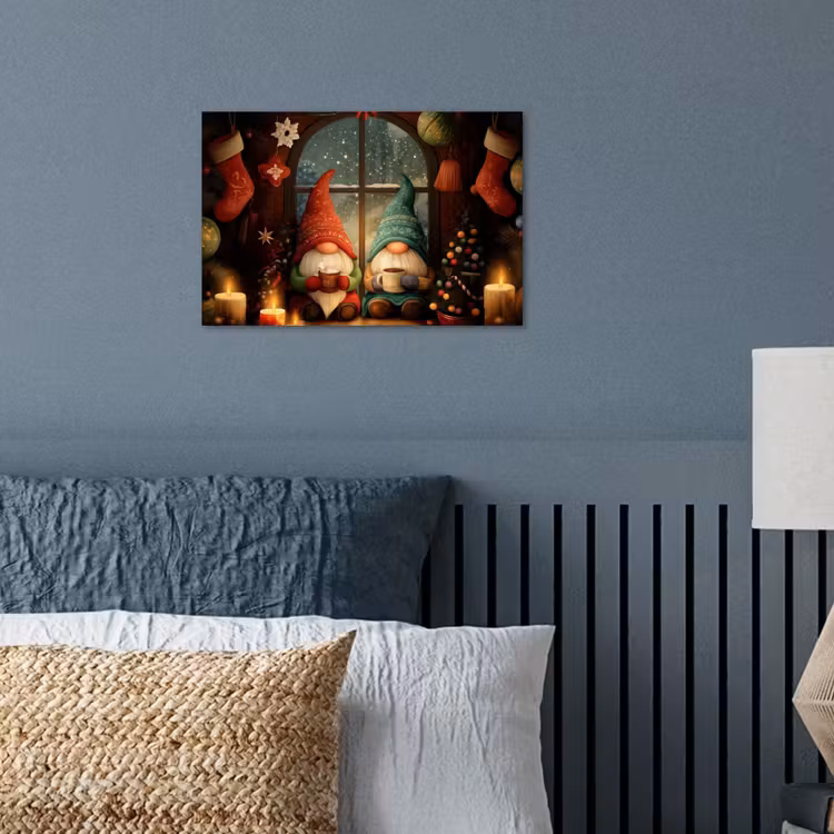 Poster - Gnooms - Kerst - Raam - Kleurrijk — 3