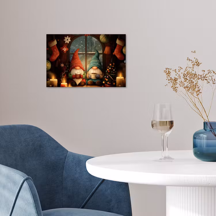 Poster - Gnooms - Kerst - Raam - Kleurrijk — 4