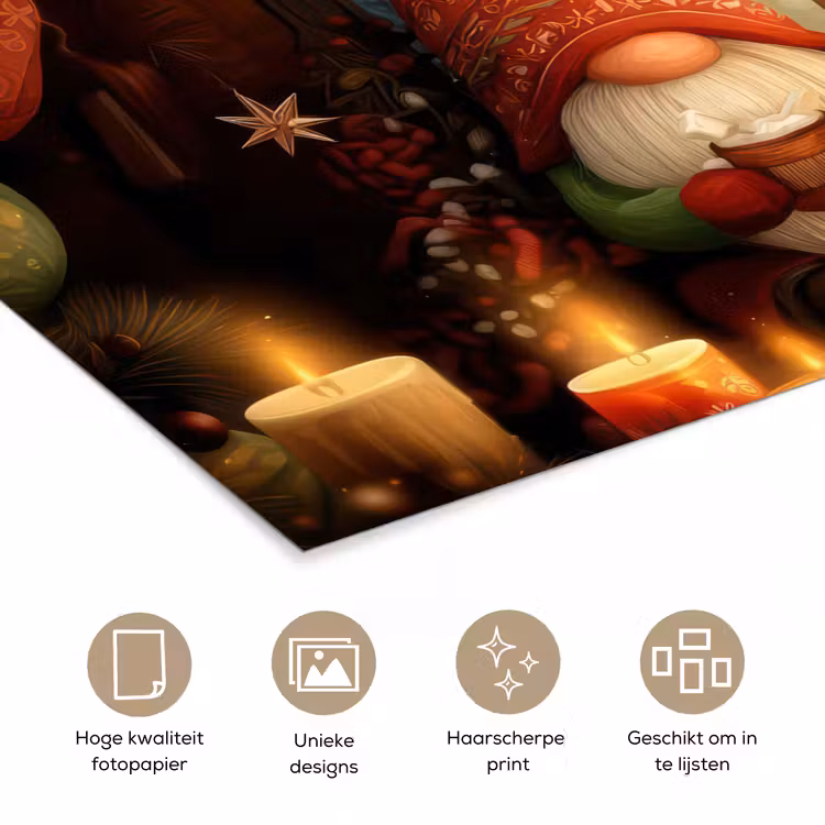 Poster - Gnooms - Kerst - Raam - Kleurrijk — 5
