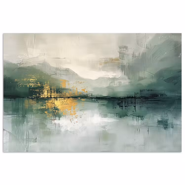 Poster - Groen - Modern - Abstract - Goud — 1