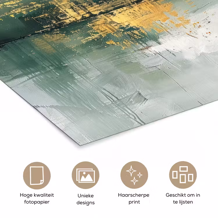 Poster - Groen - Modern - Abstract - Goud — 5