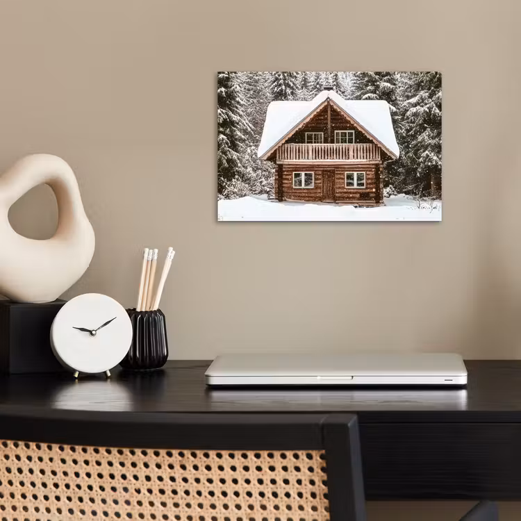 Poster - Huis - Bos - Winter - Natuur - Sneeuw — 2