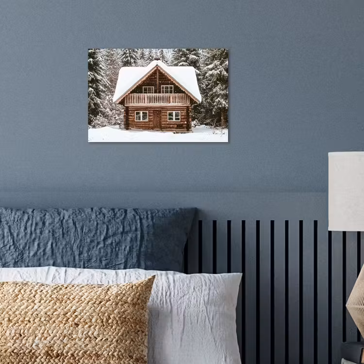 Poster - Huis - Bos - Winter - Natuur - Sneeuw — 3