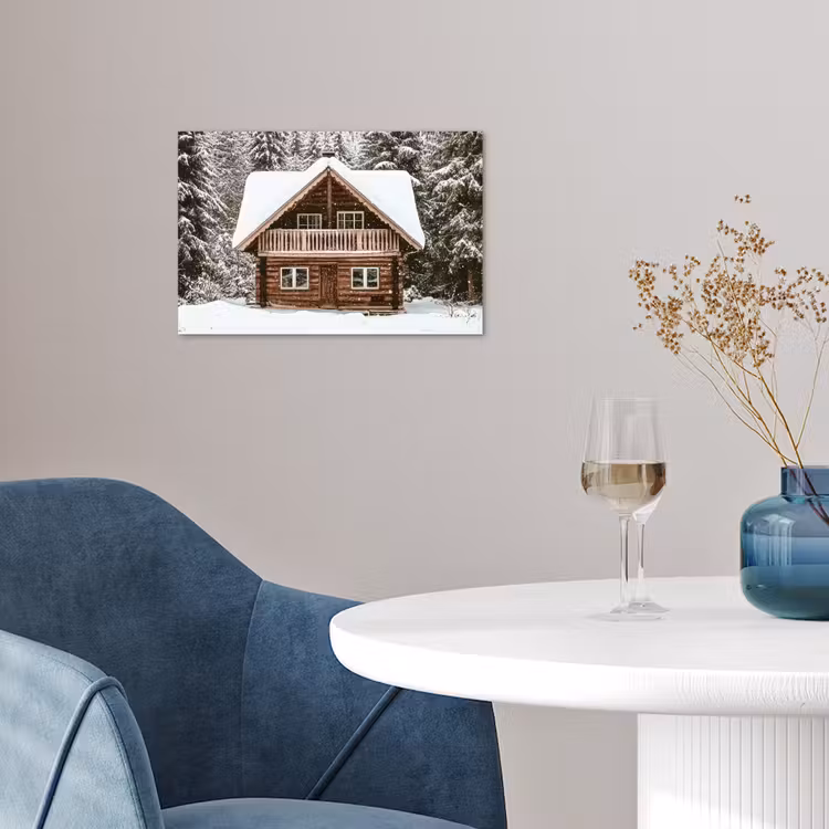 Poster - Huis - Bos - Winter - Natuur - Sneeuw — 4