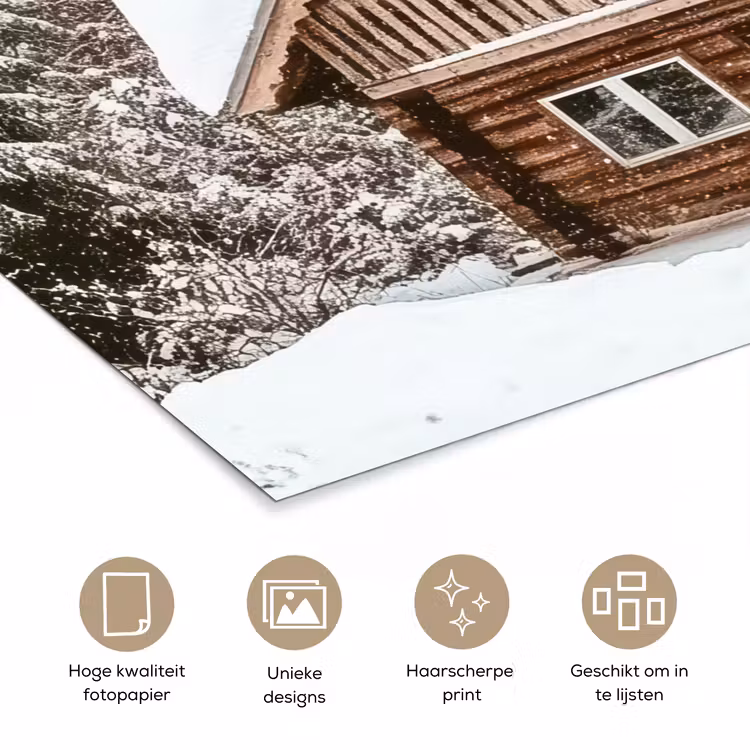 Poster - Huis - Bos - Winter - Natuur - Sneeuw — 5