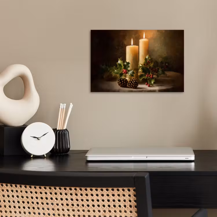 Poster - Kaarslicht - Kerst - Veelkleurig — 2