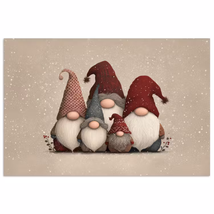 Poster - Kabouters - Kerst - Sneeuw - Puntmutsen — 1