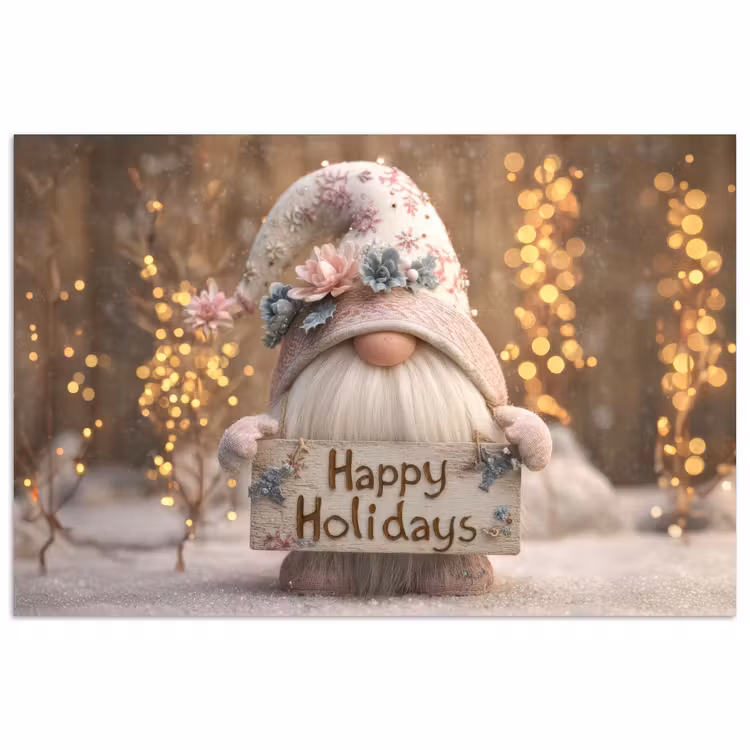 Poster - Kerst - Gnome - Bord - Kleurrijk — 1