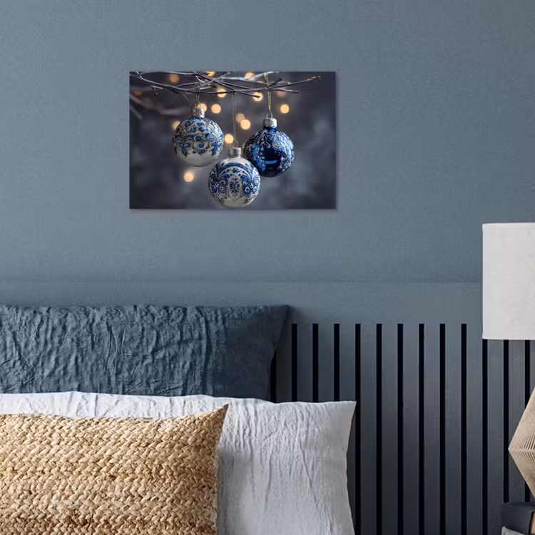 Poster - Kerstbal - Versierd - Blauw — 3