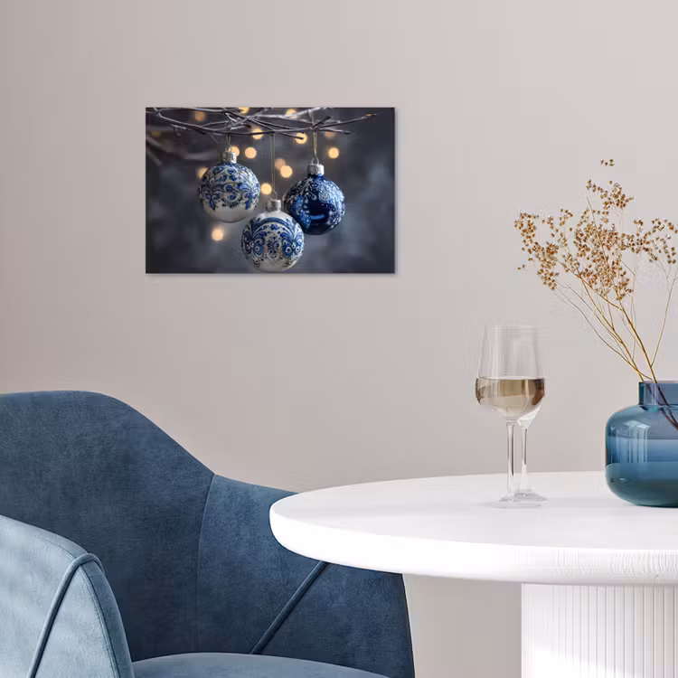 Poster - Kerstbal - Versierd - Blauw — 4