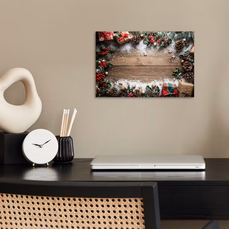 Poster - Kerstdecoratie - Geschenken - Hout - Veelkleurig — 2