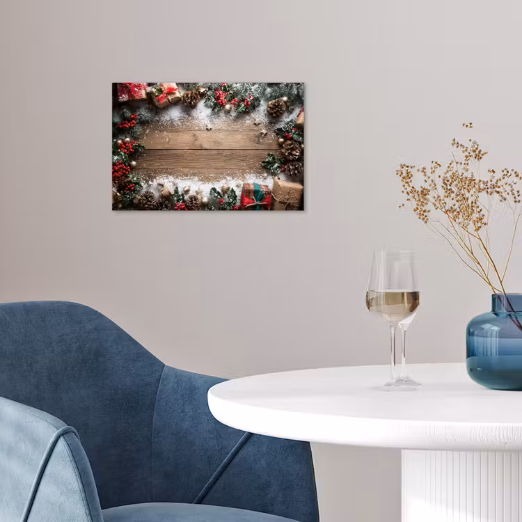 Poster - Kerstdecoratie - Geschenken - Hout - Veelkleurig — 4