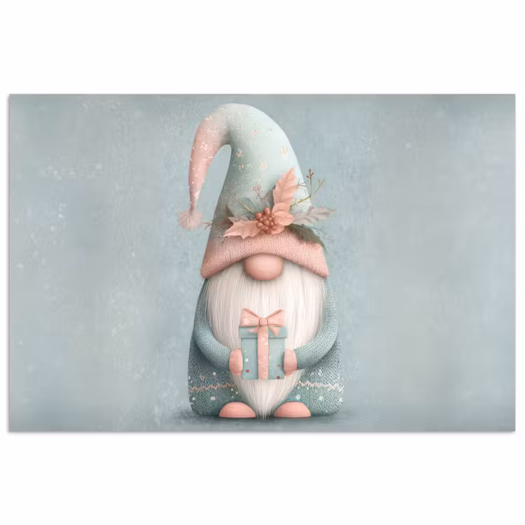 Poster - Kerstgnome - Cadeau - Groen — 1