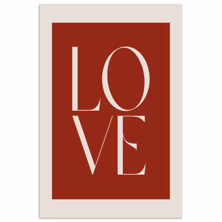 Poster - Love - Rood - Minimalistisch — 1