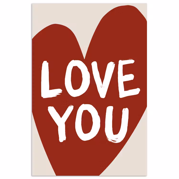 Poster - Loveyou - Hart - Rood — 1