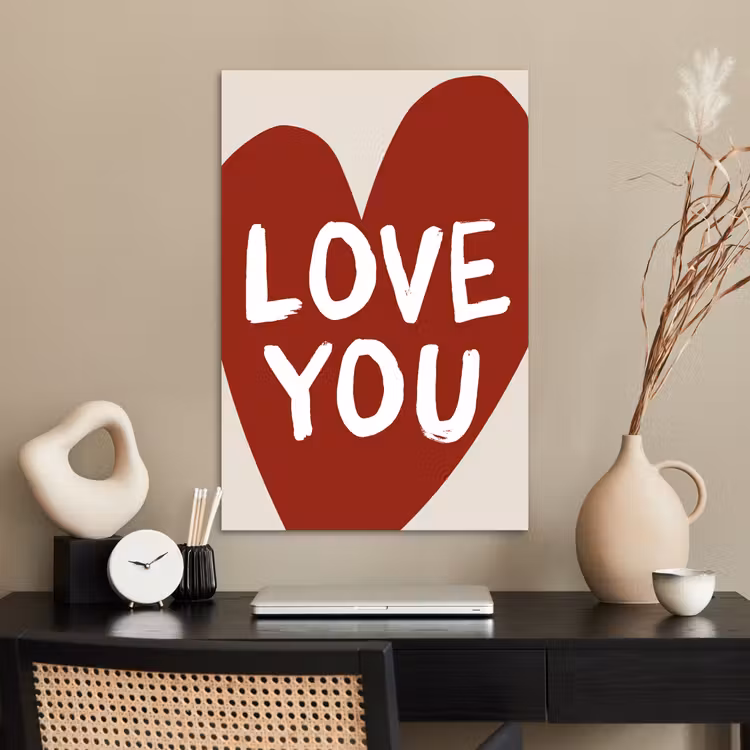 Poster - Loveyou - Hart - Rood — 2
