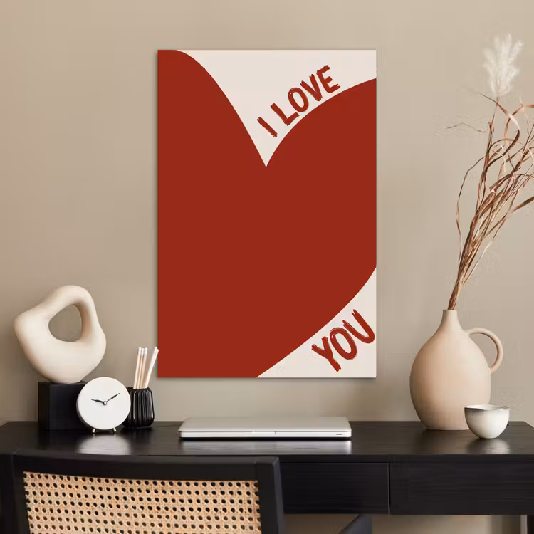 Poster - Loveyou - Rood - Hart — 2