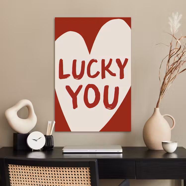 Poster - Lucky - Hart - Rood — 2