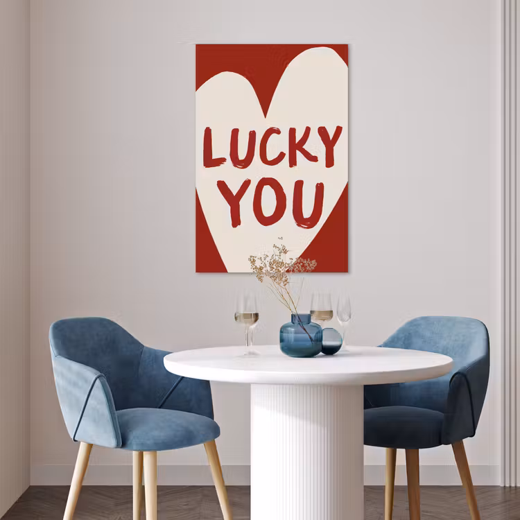 Poster - Lucky - Hart - Rood — 4