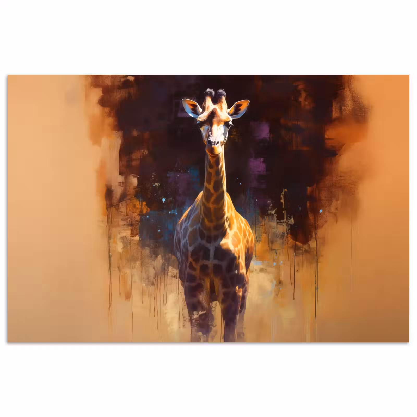 Poster - Giraf - Bruin - Abstract - Geschilderd — 1