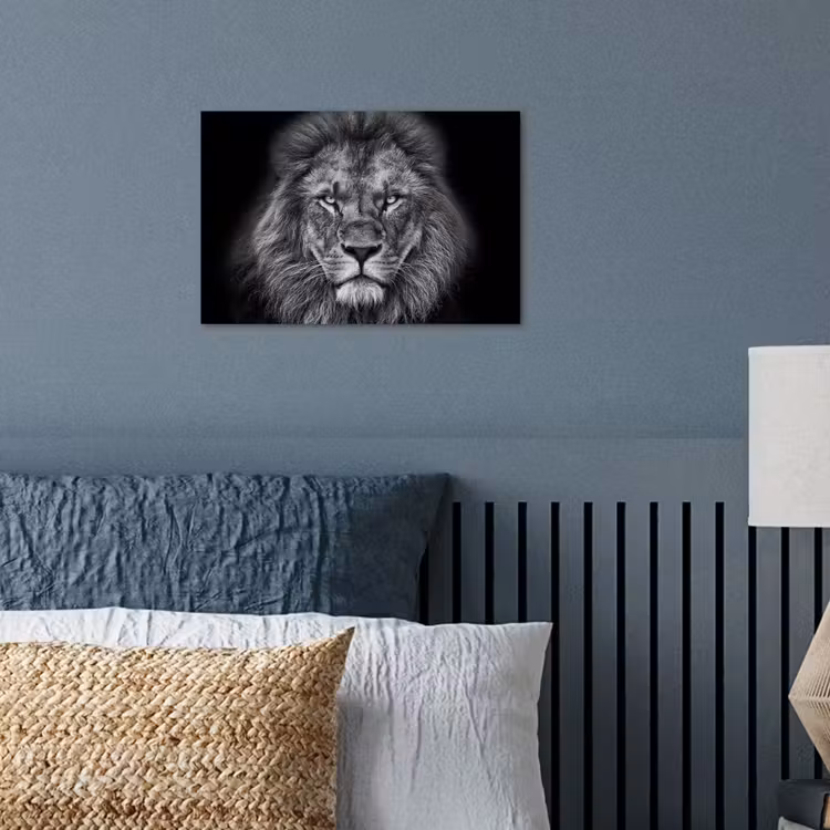 Poster - Dieren - Leeuw - Zwart - Wit - Portret — 3