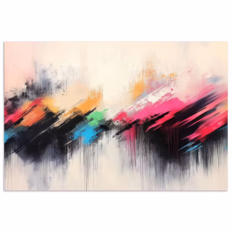 Poster - Dynamisch - Abstract - Kleurrijk - Zwart — 1