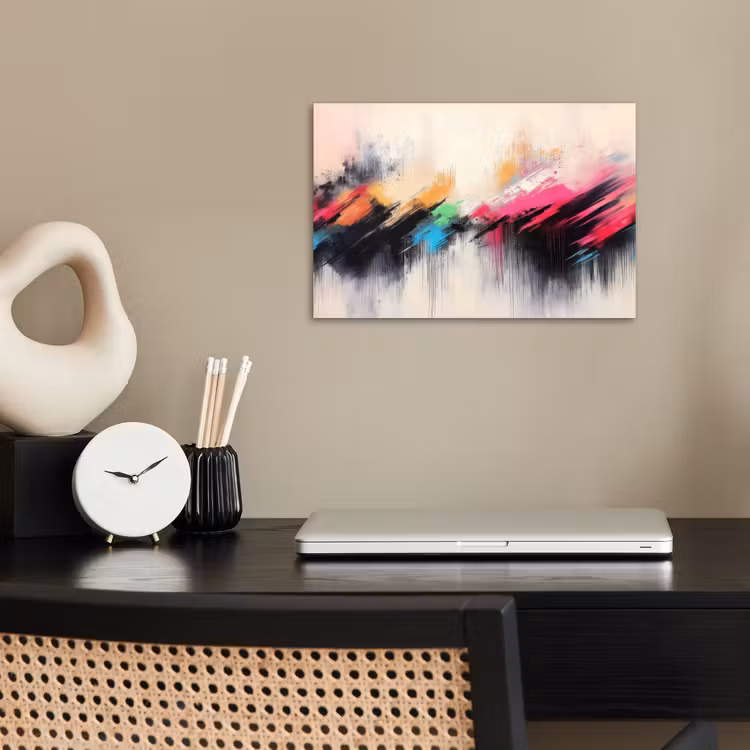 Poster - Dynamisch - Abstract - Kleurrijk - Zwart — 2