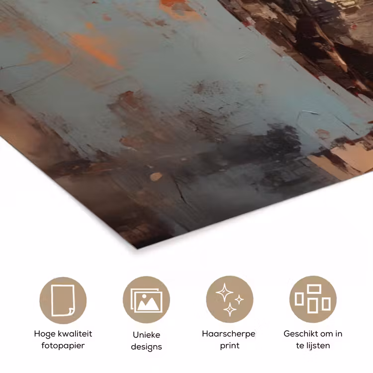 Poster - Geschilderd - Abstract - Uil - Bruin — 5