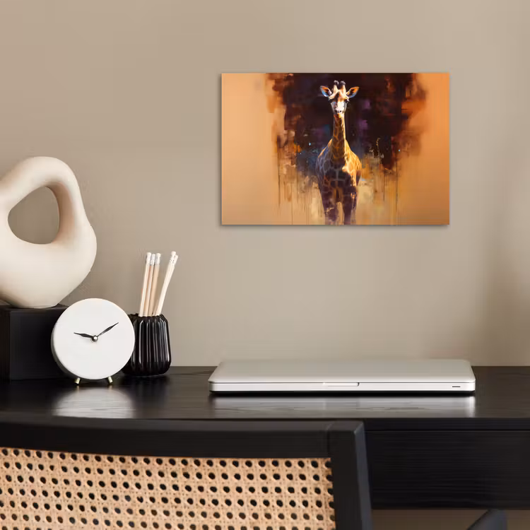 Poster - Giraf - Bruin - Abstract - Geschilderd — 2