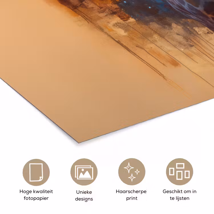 Poster - Giraf - Bruin - Abstract - Geschilderd — 5