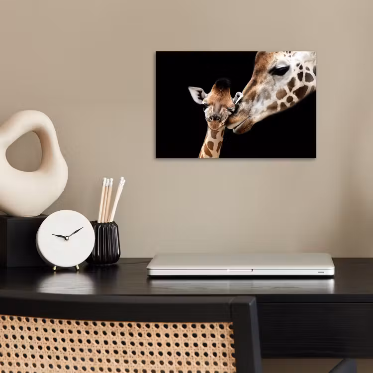 Poster - Giraffe - Dieren - Zwart - Portret - Dieren — 2