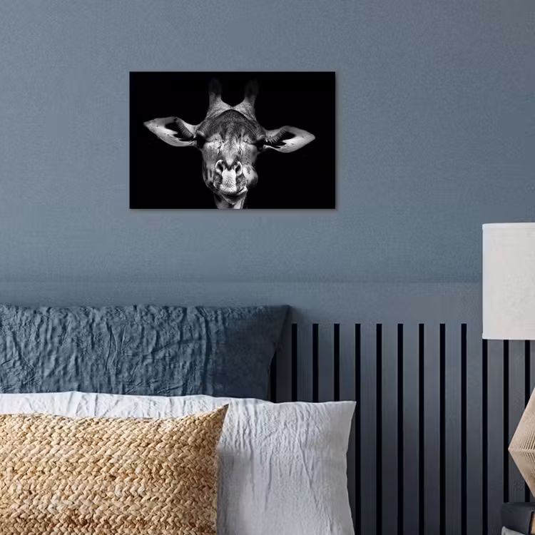 Poster - Giraffe - Portret - Dieren - Zwart - Wit — 3