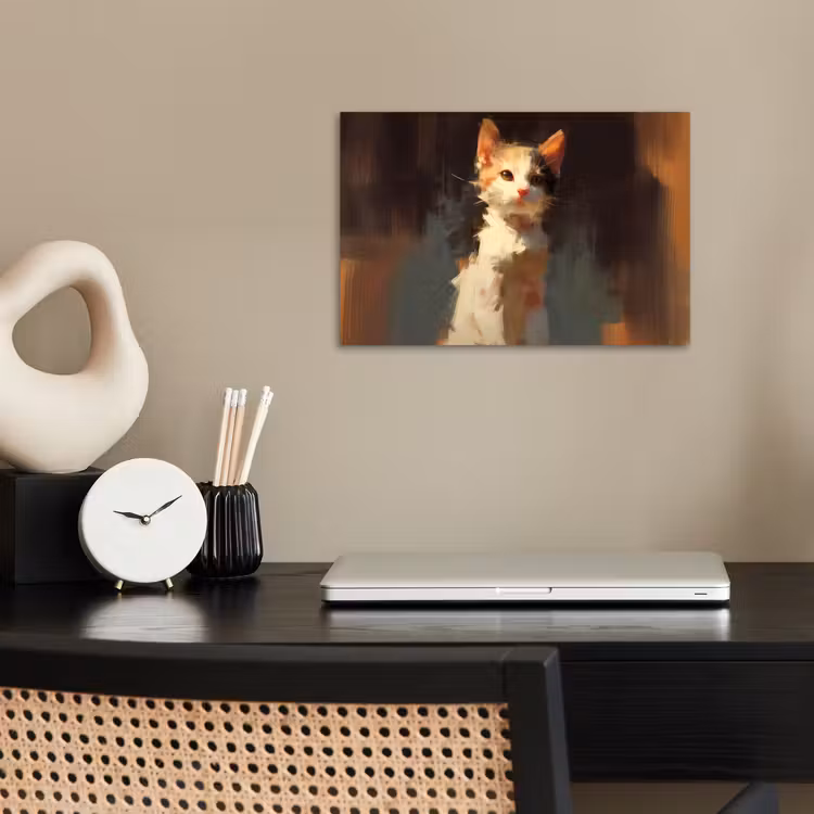 Poster - Kat - Geschilderd - Artistiek - Wit — 2