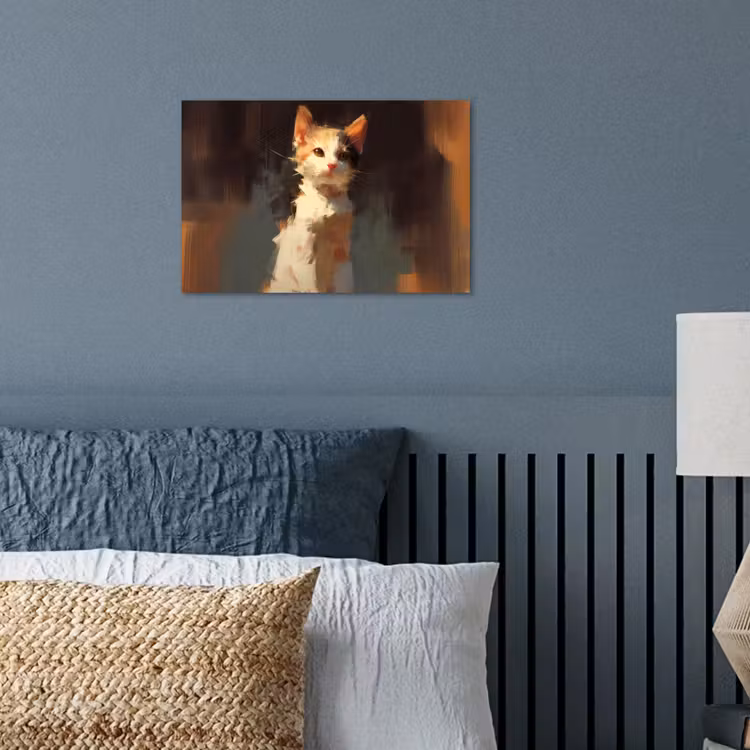 Poster - Kat - Geschilderd - Artistiek - Wit — 3