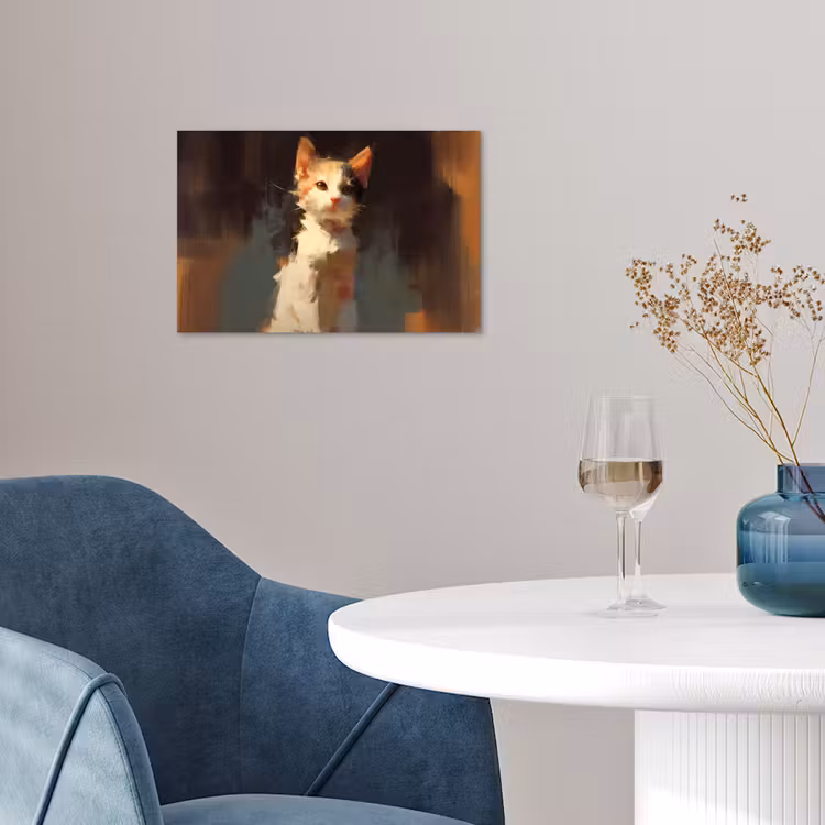 Poster - Kat - Geschilderd - Artistiek - Wit — 4