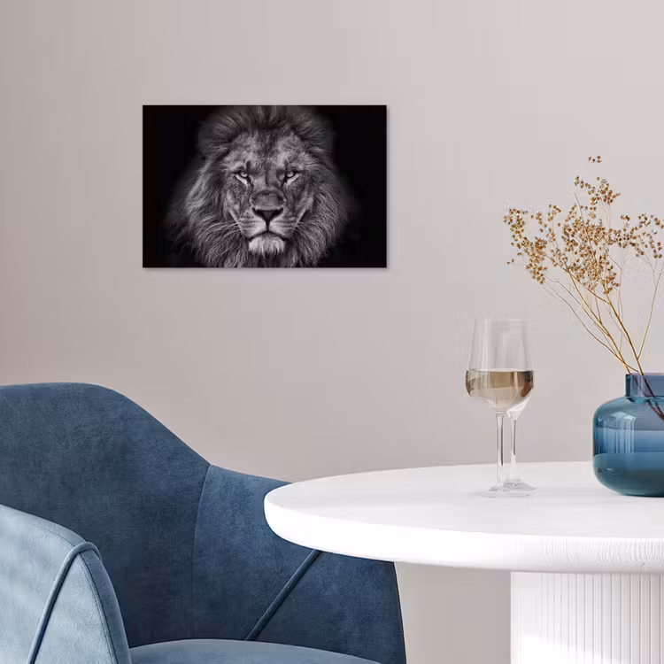Poster - Leeuw - Dieren - Zwart - Wit — 4