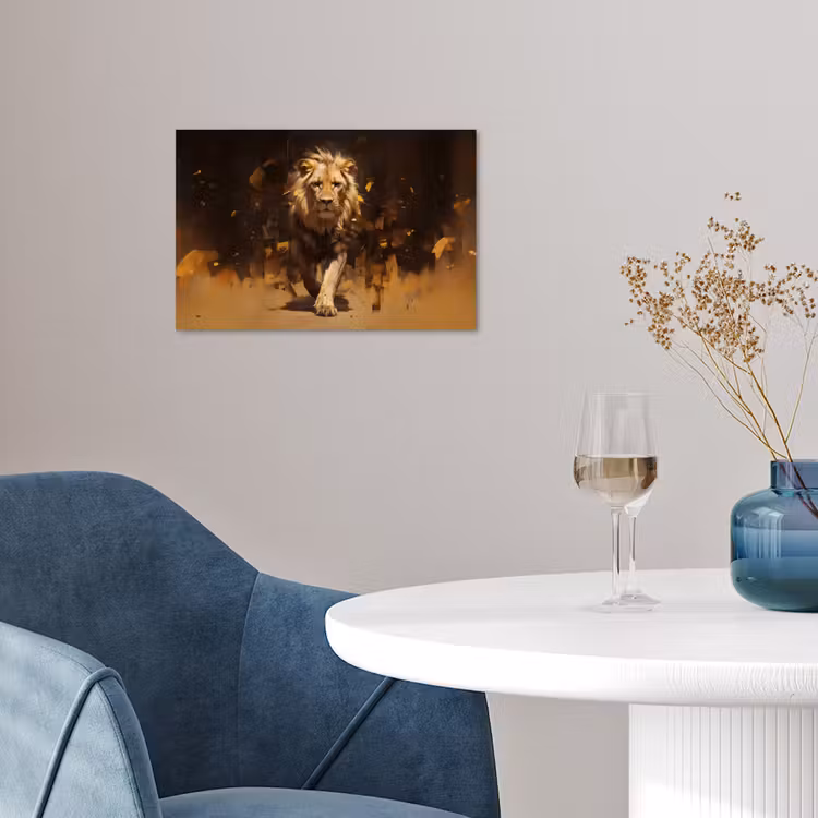 Poster - Leeuw - Geschilderd - Abstract - Goud — 4