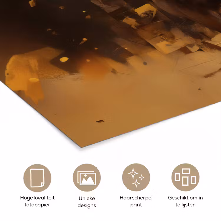 Poster - Leeuw - Geschilderd - Abstract - Goud — 5