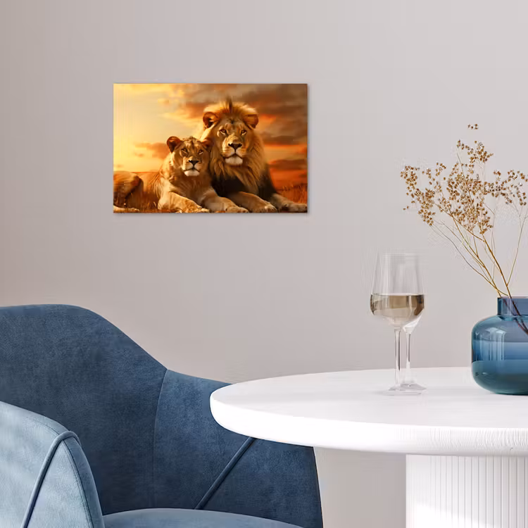 Poster - Leeuwen - Zonsondergang - Afrika - Savanne - Dieren — 4
