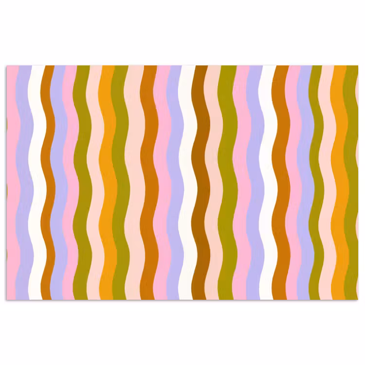 Poster - lijnen - Golven - Pastelkleuren - Patroon — 1