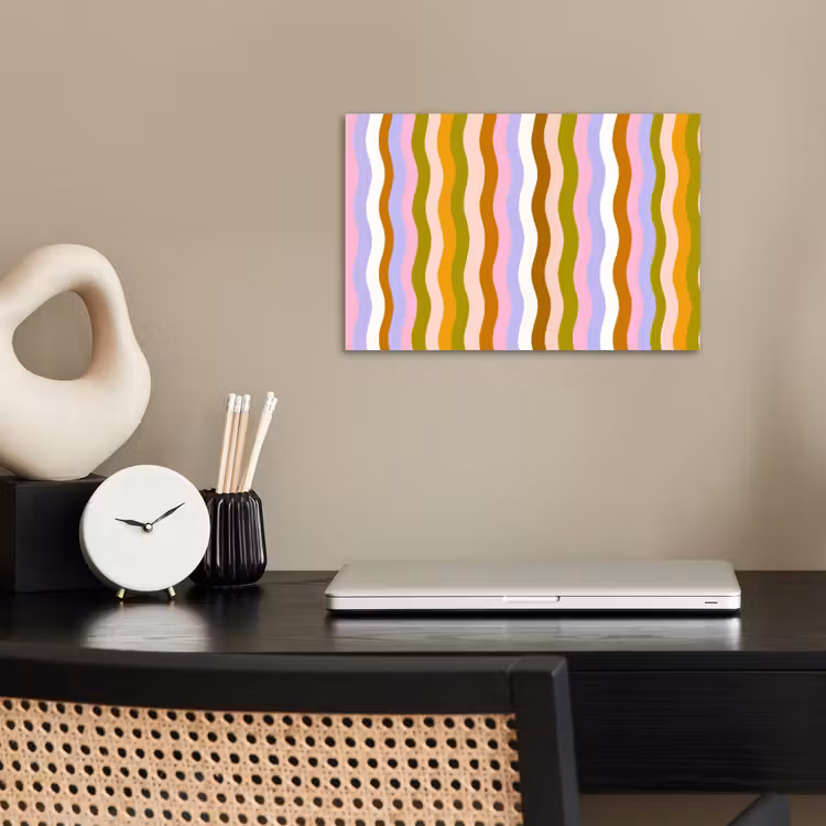 Poster - lijnen - Golven - Pastelkleuren - Patroon — 2