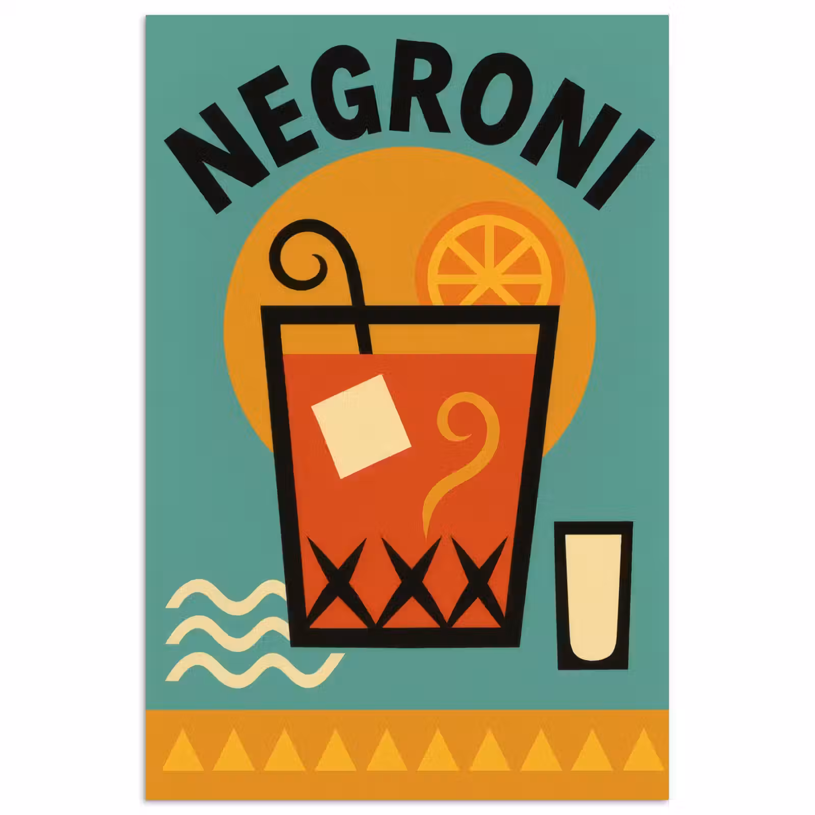 Poster - Cocktail - Negroni - Art - Sinaasappel — 1