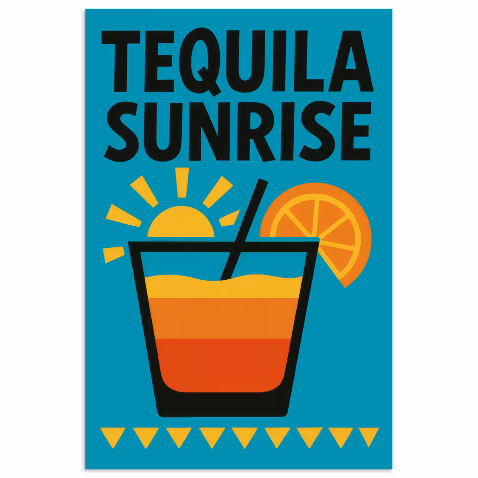 Poster - Illustratie - Tequila - Glas - Blauw — 1