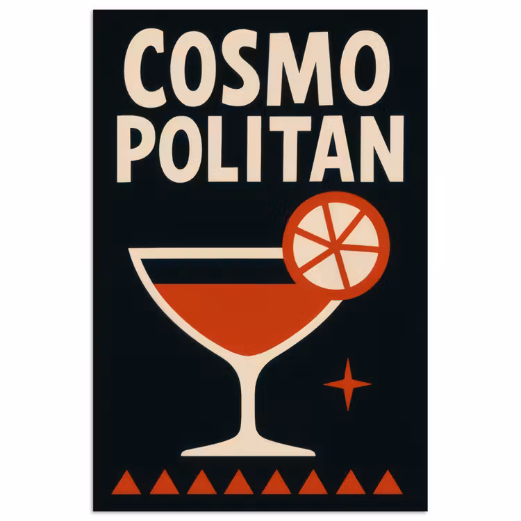 Poster - Cocktail - Zwart - Illustratie — 1